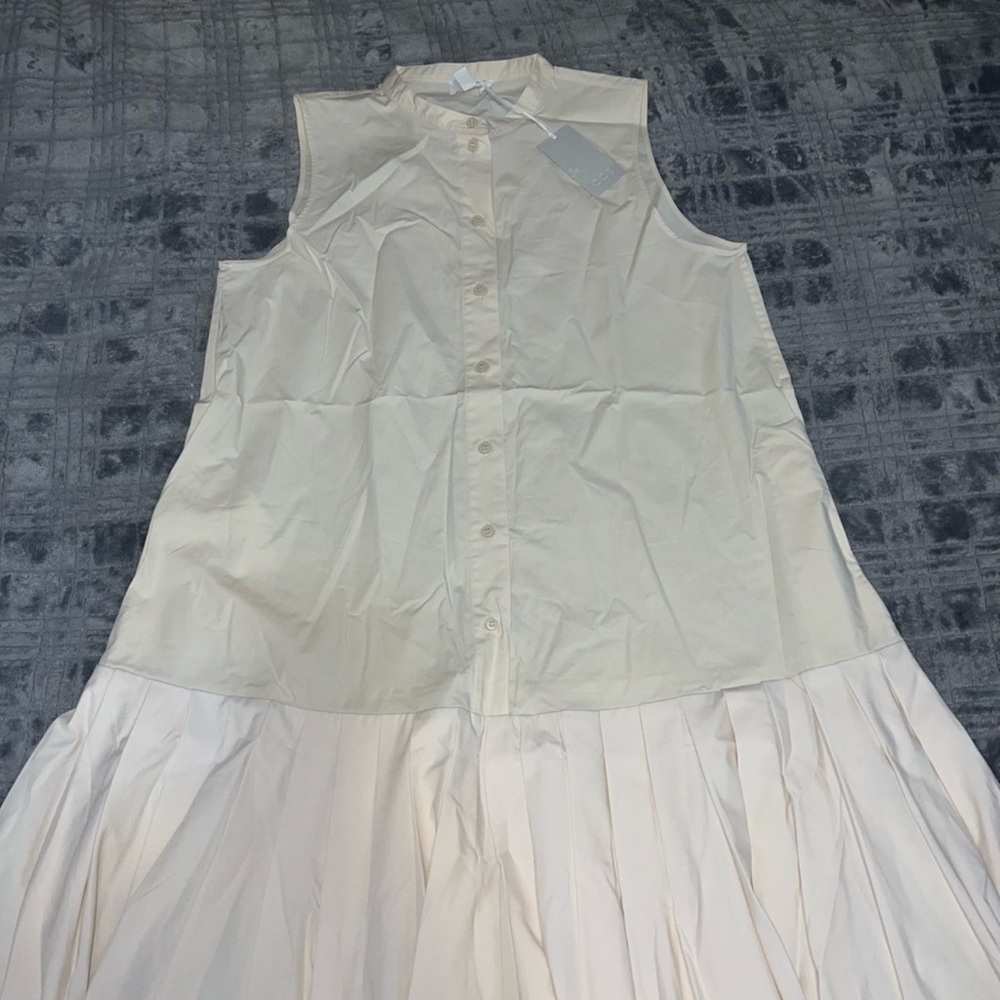 COS Sleeveless Cream Button-Down Dress